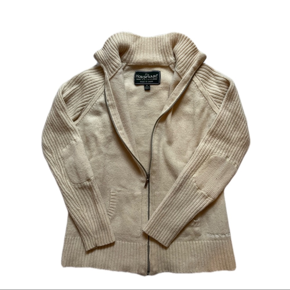 horseware ireland cream zip up sweater